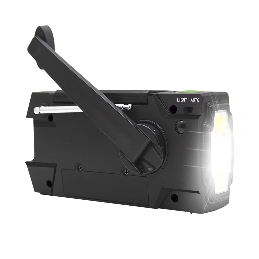 Emergency NOAA Weather Radio,Portable Hand Crank Radio,Solar Powered,AM/FM,SOS Alarm,Flashlight 4000mAh Rechargeable Power Bank