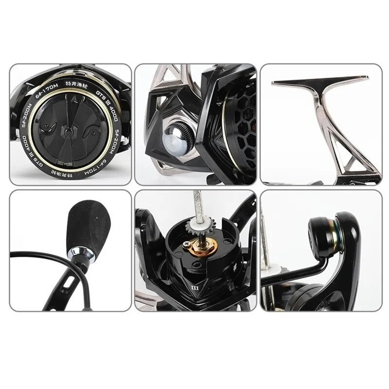 TEBEN GTS III Saltwater Metal Fishing Reel 3000 6000 Left Right Hand Max Drag 12-20kg Surf Fishing Spinning Reel Freshwater Coil