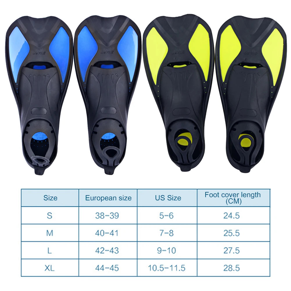 Comfort Swimming Fins Unisex Flexible Submersible Foot Anti-Slip Professional Scuba Diving Fins for Adult Kids Diving Equipment
