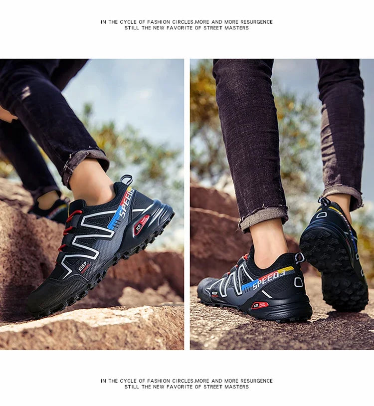 New Outdoor Hiking Shoes for Men Anti Slip and Waterproof Hiking Sports Shoes, Hiking Travel Shoes for Men Road Running Shoes