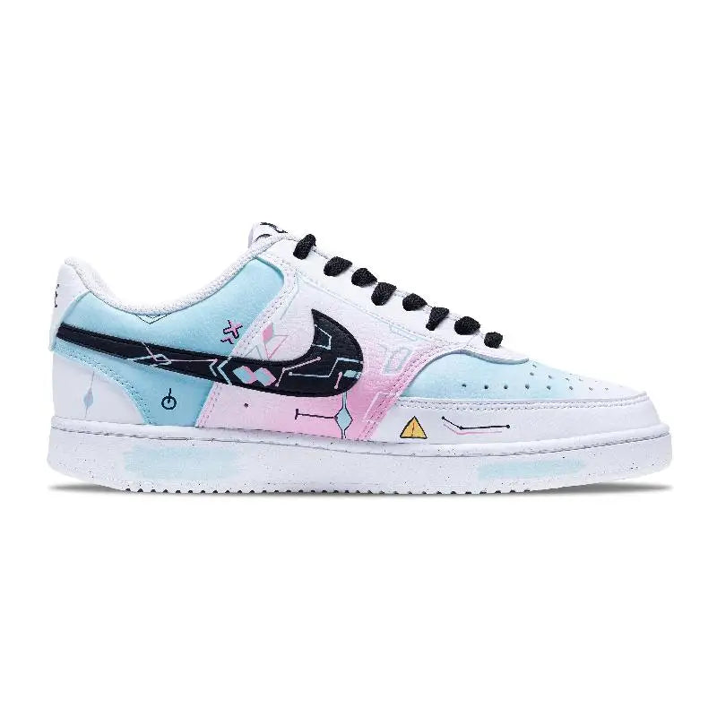 【Customize】Nike Court Vision 1 Skateboarding Shoes Men Low-top Pink/Black Sneakers shoes DH2987-101