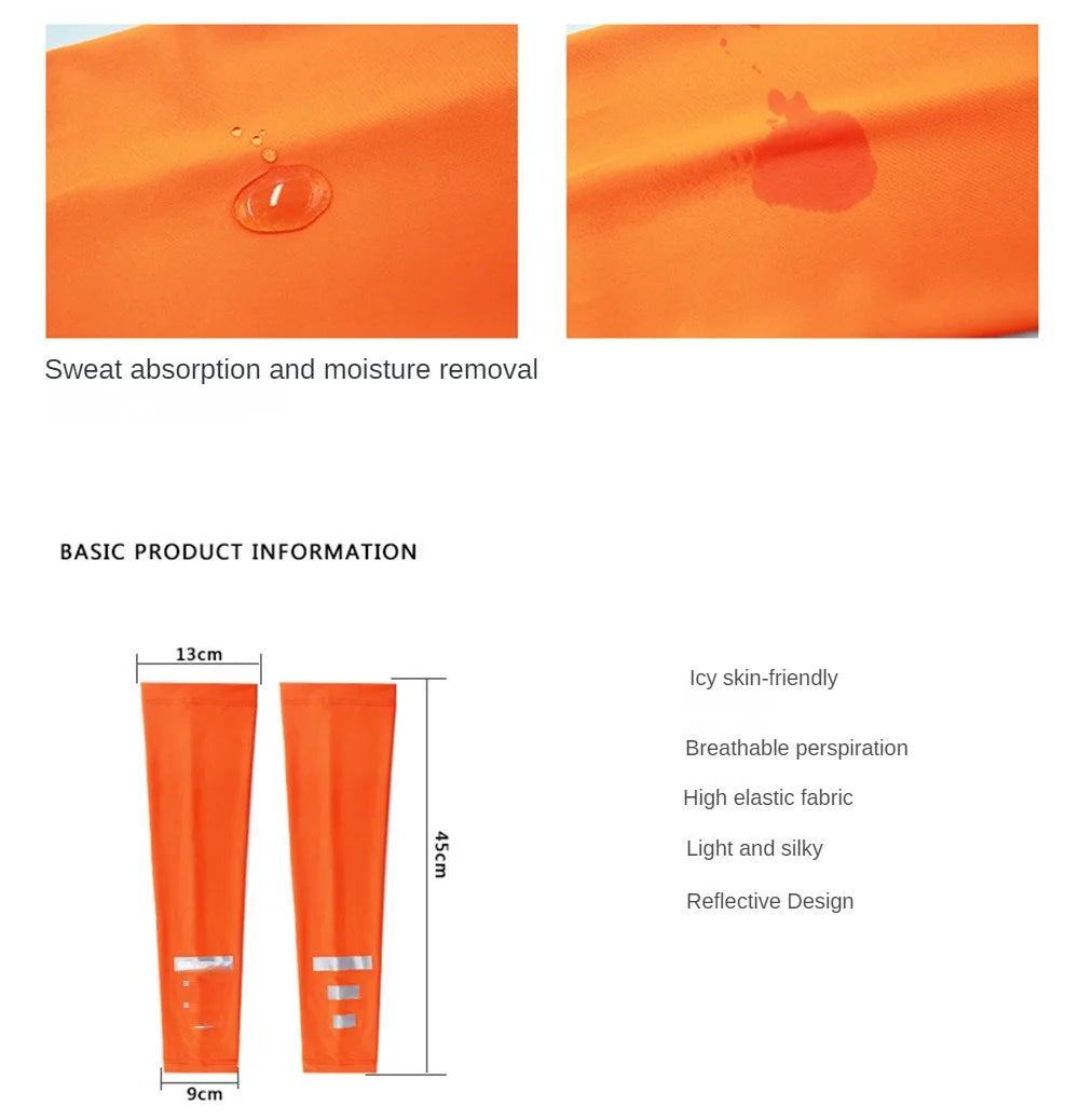 Quick-drying Arm Sleeves Night Running Reflective Sports Sleeves Ice Summer Outdoor Sports Fitness Sunscreen Sleeves Breathable