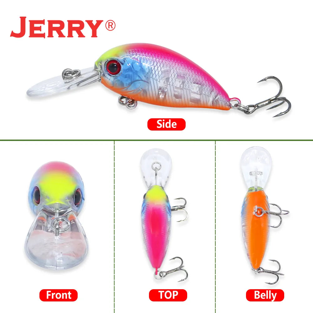 Jerry Scout Crankbait Deep Diving Crank Hard Baits 38mm 4.4g Wobbler Bass Perch Plastic Artificial Floating Fishing Lure