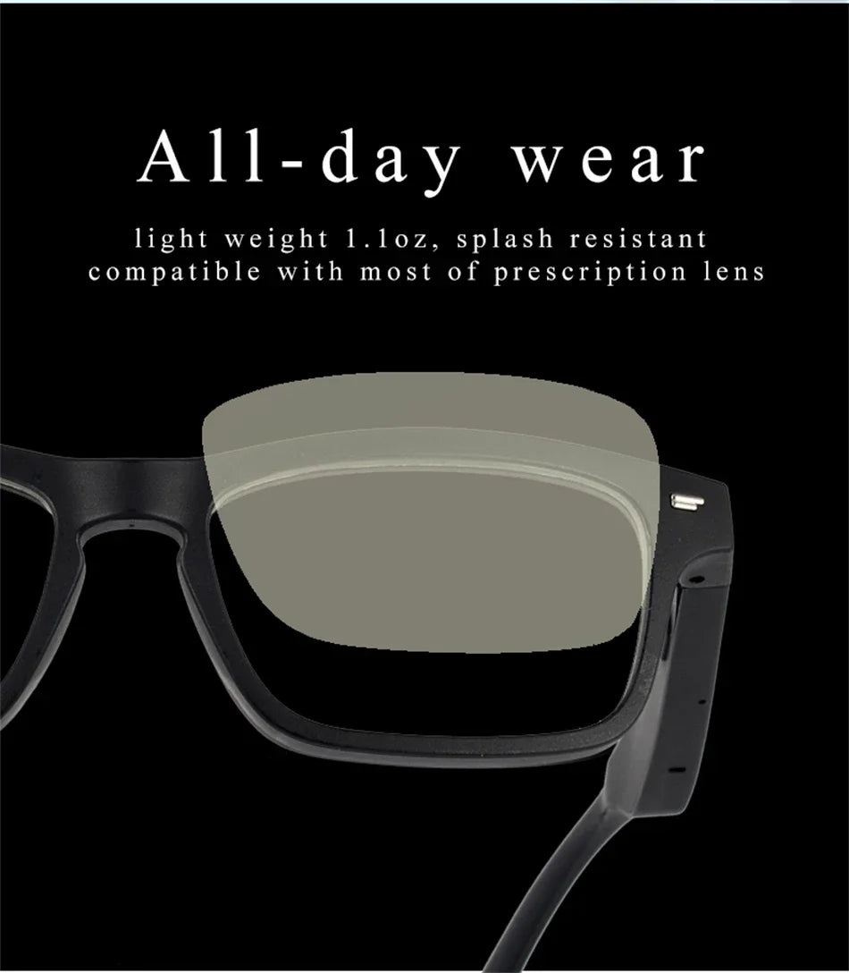 2024 Smart Glasses Wireless Bluetooth Music Glasses Smart Anti-Blue Light HD Bluetooth Call Outdoor Sports Polarized Sunglasses