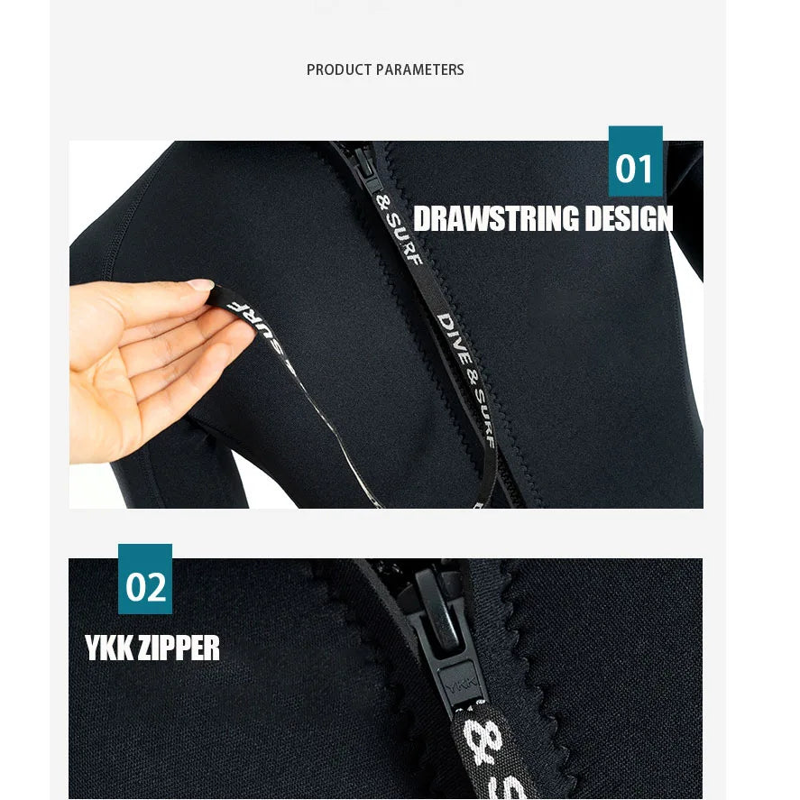 3MM Wetsuits Men Neoprene Diving Surfing Swimming Full Suits Cold Water Keep Warm Zipper Water Sports Full Diver Suit