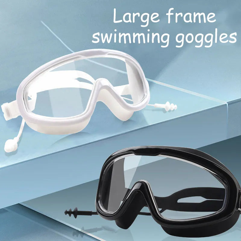 0 To -7.0 Myopia Optical Silicone Large Frame HD Clear Anti Fog Adjustable Swimming Goggles Diving Eyewear for Adult Men Women