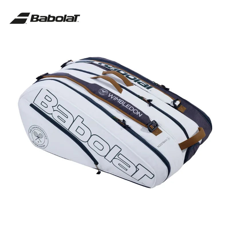 2023 Genuine Babolat Tennis Backpack Pure Wimbledon Co-branding Tennis Bag Large Capacity 2 Usages Unisex Squash Raquete Bags