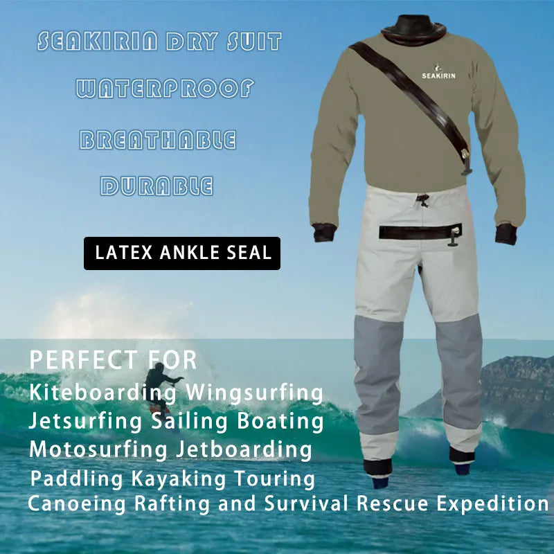 Men's Surfing Drysuits Latex Ankle Gaskets Dry Suits for Kitboarding Wingsurfing Jetsurfing Motosurfing Jetboarding Waterskiing