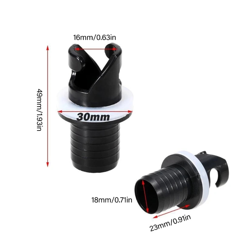 2Pcs Inflatable Kayak Boats Air Foot Hose Adapter Valves Adapter for Inflatables Foot Kayak Air Valves Adapter