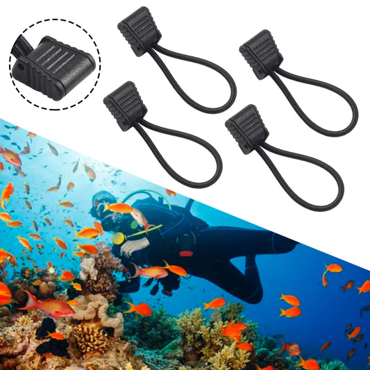 4pc Scuba Diving Dive Diver Hose Clip Retainer Holder Elastic Bungee Rope Tap Lightweight  6.5 Cm Diving Snorkel Attachment Rope