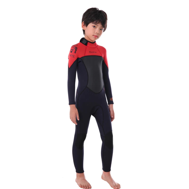 2.5MM Neoprene Wetsuit For Kids Thermal Full Swimsuit Youth Surf Scuba Diving Suit Underwater Freediving Set Thick Beach Wear