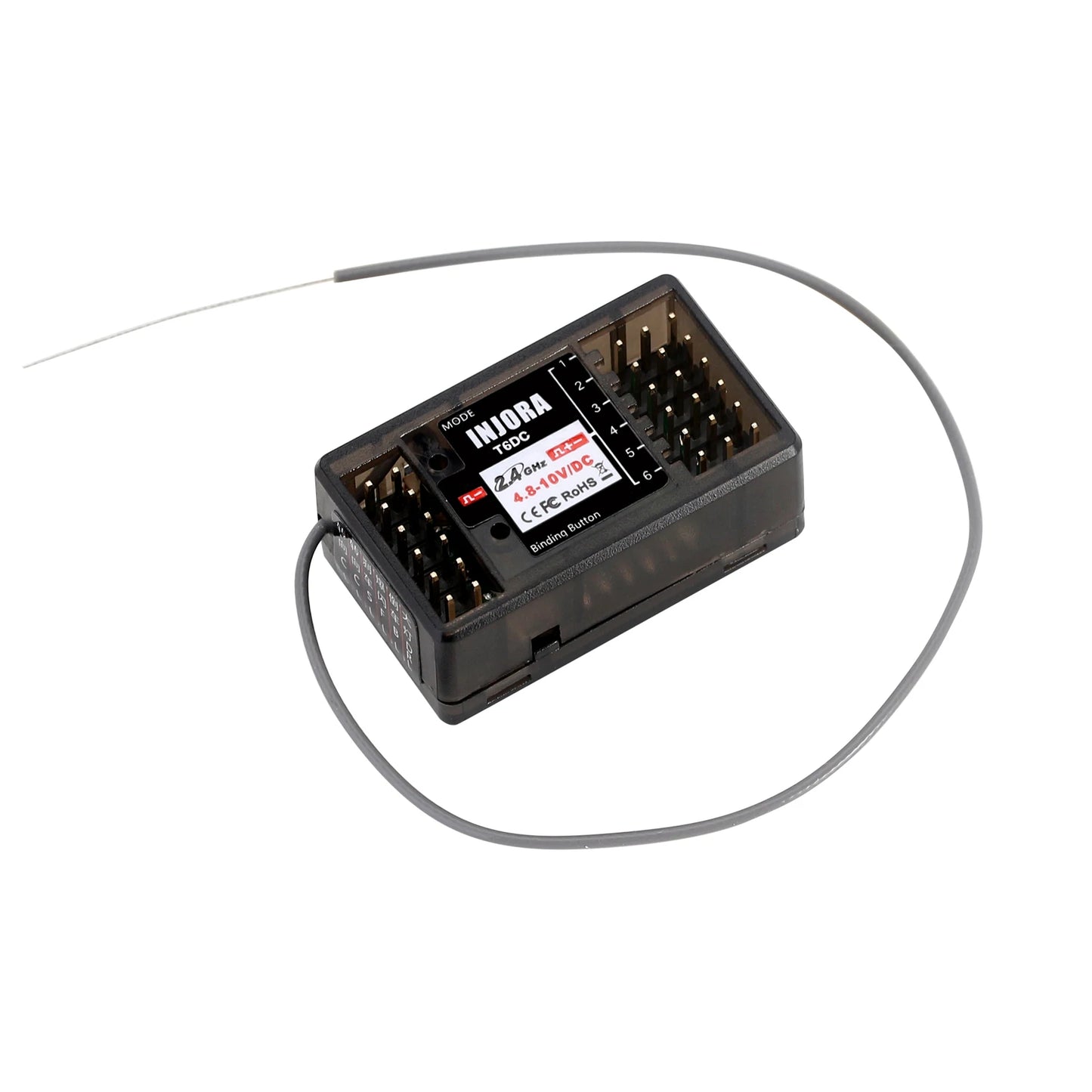 INJORA 2.4GHz Remote Control 6CH Digital Radio Transmitter with Gyro Receiver for 1/8 1/10 RC Car Boat Tank Crawler SCX10