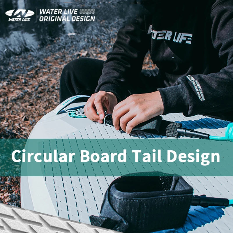 WATERLIVE SPARKING Professional Long Time Voyage Surfboard 12'0" Steering Skid Pedal Design Aquatic Sports Inflation Sup Board