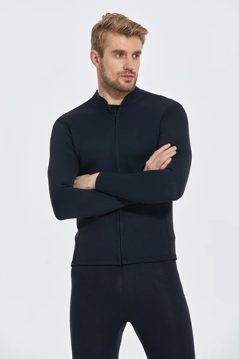 2MM Neoprene Diving Top Split Wetsuit Jacket Men's Water Sports Swimming Snorkeling Surfing Warm Wetsuit Top