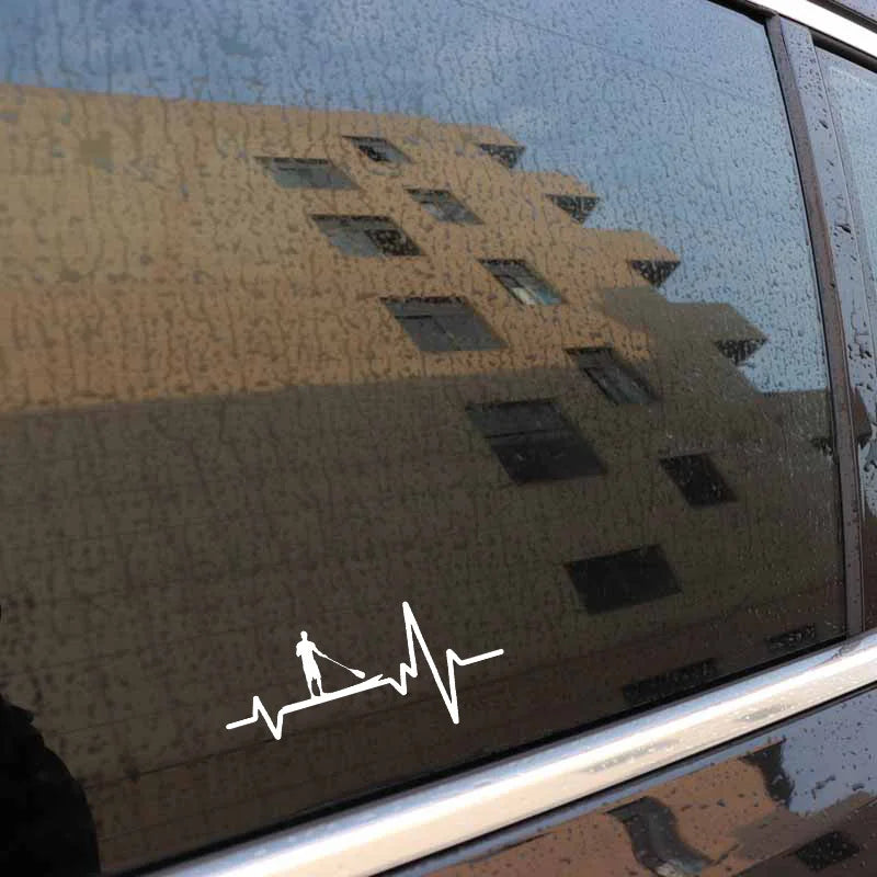 N516# Car Sticker Paddle Board SUP Stand Up Guy Heartbeat Vinyl Stickers Car Accessories Pegatinas Para Coche