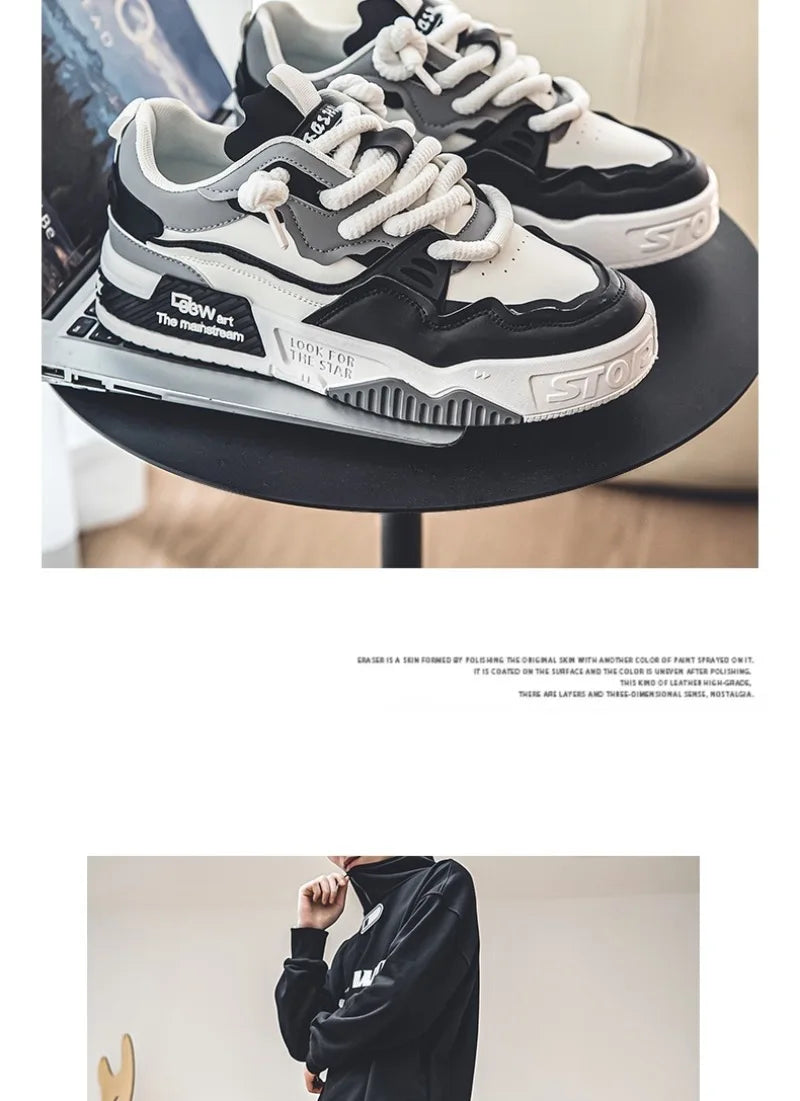 Fashion Men's Sneakers 2024 New Casual Shoes Lace Up Sport Running Shoes Platform Vulcanized Shoe Training Shoes Tenis Masculino