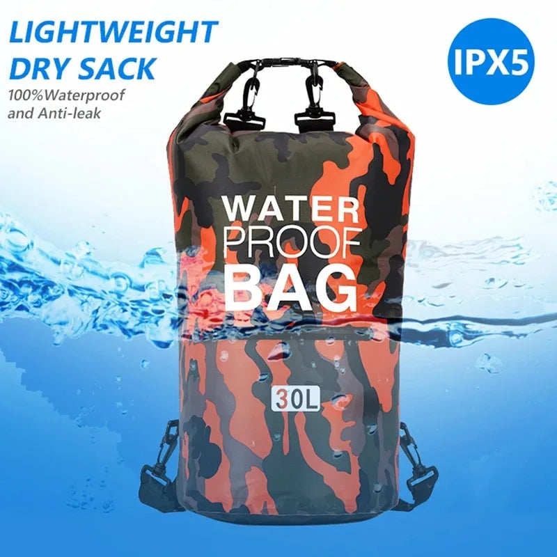 15-30L Waterproof Dry Bags With Wet Separation Beach Pocket Backpack For Kayaking Boating Swimming Outdoor Camping Sports Bag