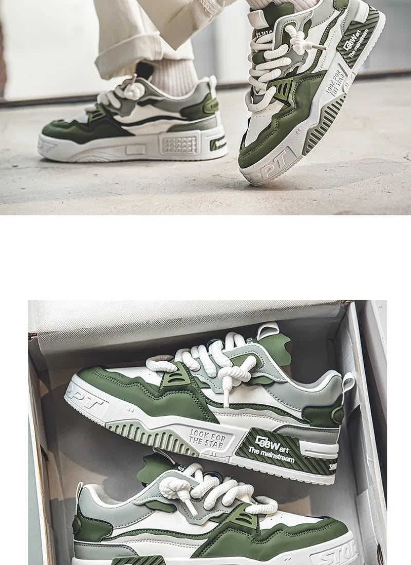 Fashion Men's Sneakers 2024 New Casual Shoes Lace Up Sport Running Shoes Platform Vulcanized Shoe Training Shoes Tenis Masculino