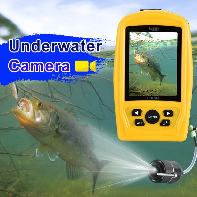 LUCKY Portable Underwater Fishing finder match with 3308-8 System CMD sensor 3.5 inch TFT RGB Waterproof Monitor Fish Sea 20M