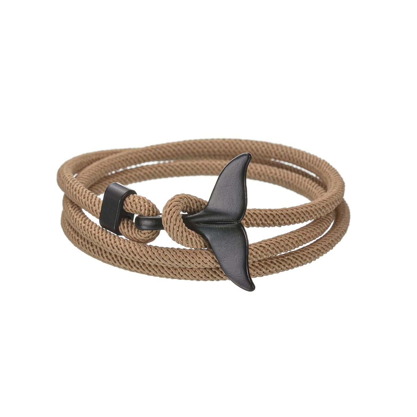 Fishtail Hook Bracelets Men Double Strand Nautical Survival Rope Paracord Bracelet Women Stainless Steel Sport Buckle