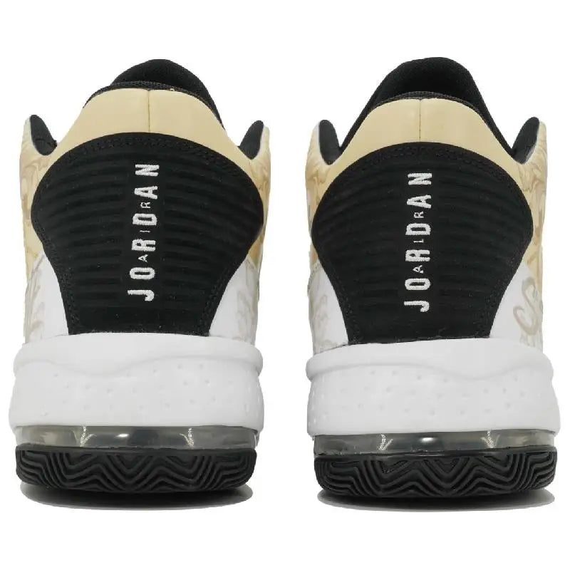 【Customize】Jordan Max Aura 2 Vintage Basketball Shoes Men Mid-top Gold Sneakers shoes CK6636-107