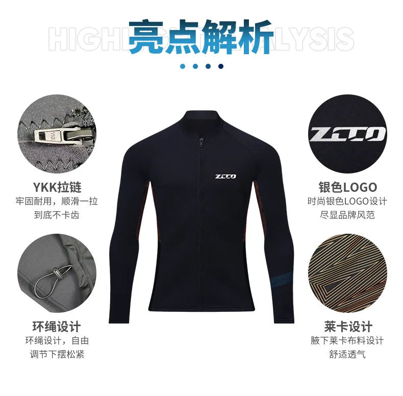 Wetsuit Surf Suit 1.5mm Neopreno Pant Top Men Women Scuba Diving Suit Roupa De Mergulho Swimwear Winter Kitesurf Rash Guards