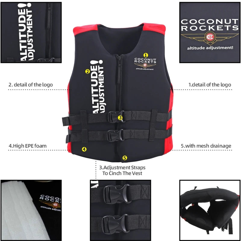 Safe Swim Life Jacket, Kayak Vest, Big Buoyancy Aids, Water Sport Survival Float for Adult, 120kg, New, Summer