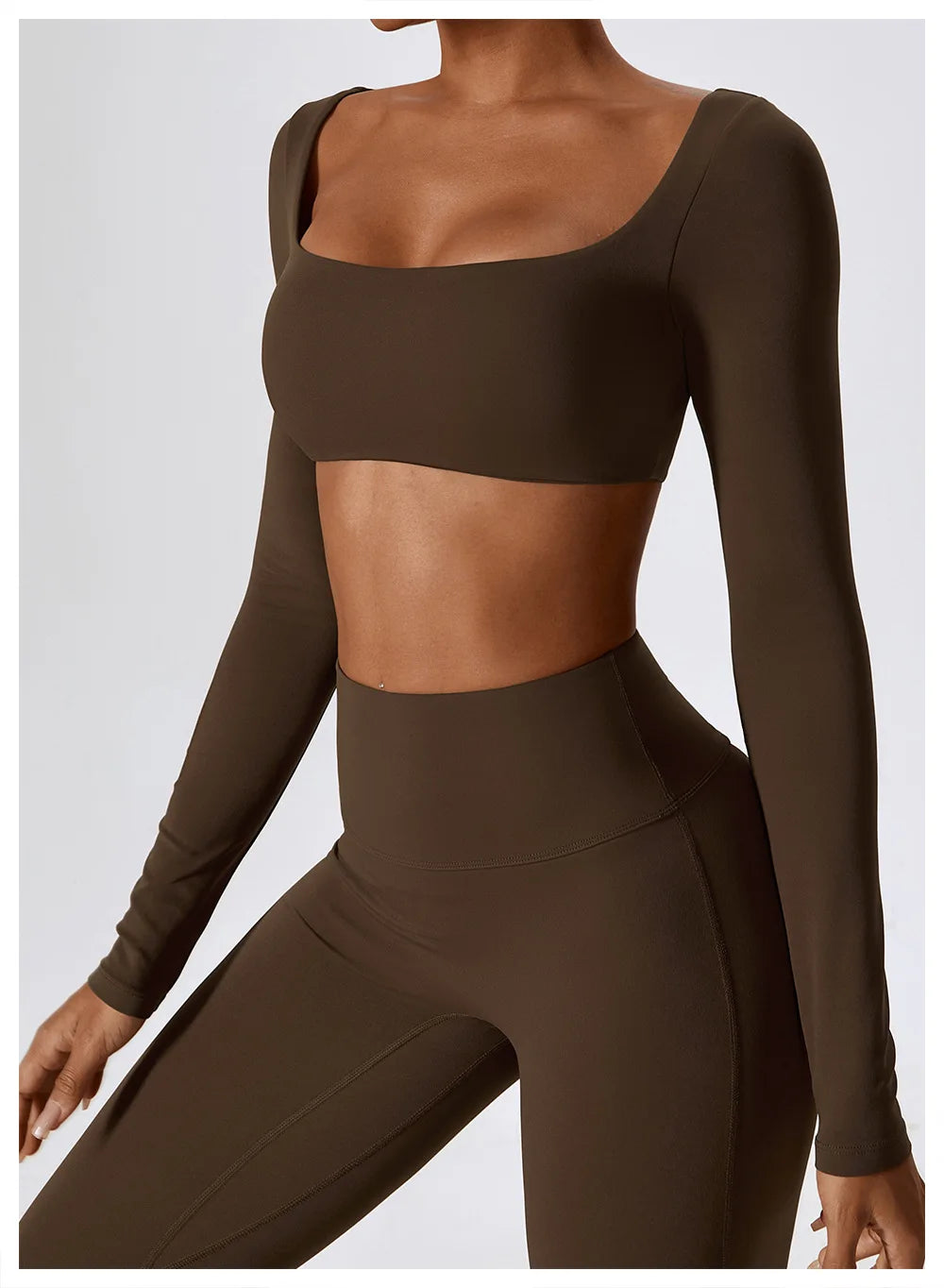 Women Workout Crop T Shirt Top Quick Dry Padded Sports Long Sleeve Gym Crop Tops Fitness Running Push Up Yoga Top