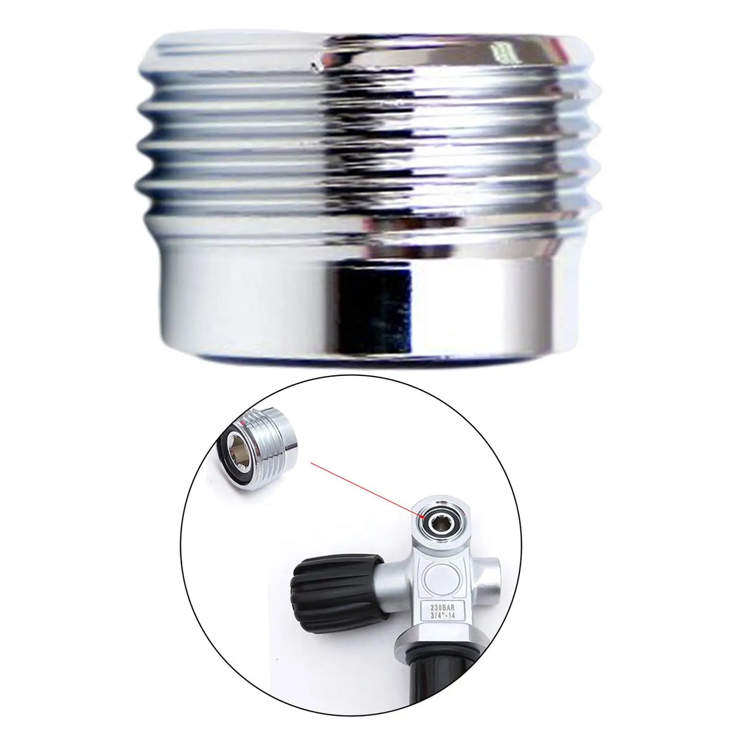 Copper Din to Yoke Insert Tank Valve Adaptor Convert Tech Tools G5/8 Scuba Diving Cylinder Adapter for Water Sport Underwater
