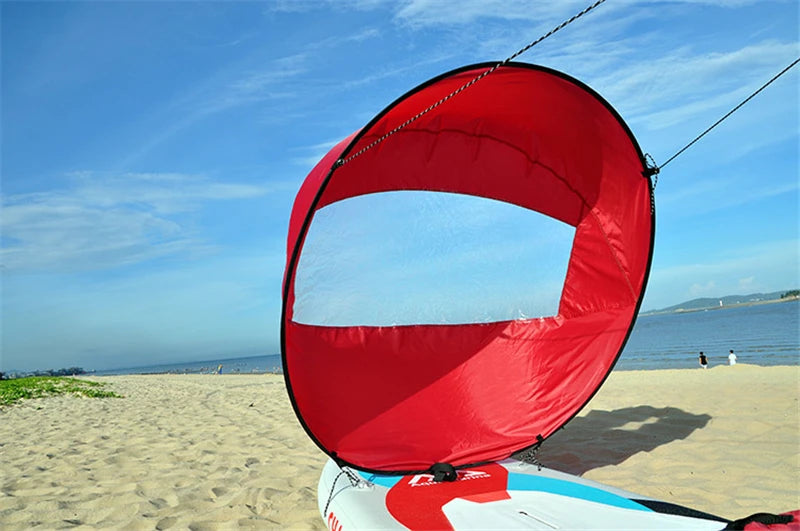 Sup Accessories Downwind Paddle Surfboard Inflatable Canoe Drag Sail Kayak Surfcasting With Transparent Window Folding Thrusters