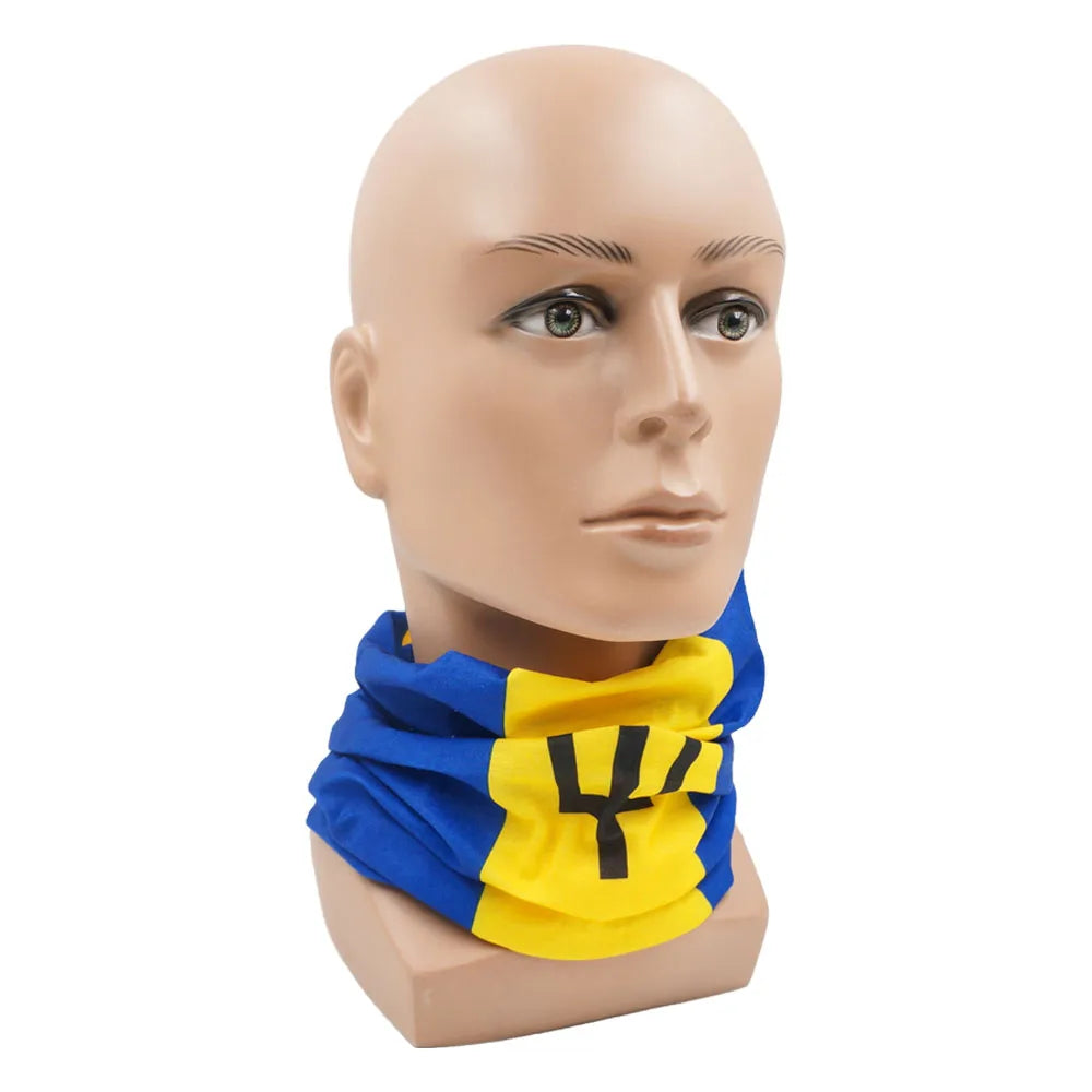 Barbados Flag Neck Gaiter Outdoor Sports Headscarf Men Women Cycling Face Mask Tube Multifunctional Scarf Summer Snood Headwear