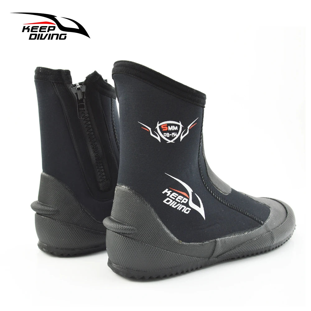 KEEP DIVING Genuine 5MM Neoprene Shoes High Elastic Scuba Boots Warm Soft Shoes for Spearfishing Kyaking Snorkeling Surfing