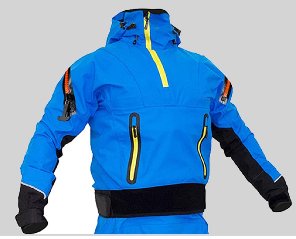 Sturdy Hooded Dry Suit Safely Drysuit Latex Men Spring for Whitewater Expanding Boating Kayaking Fishing Wetsuit Warm Waterproof