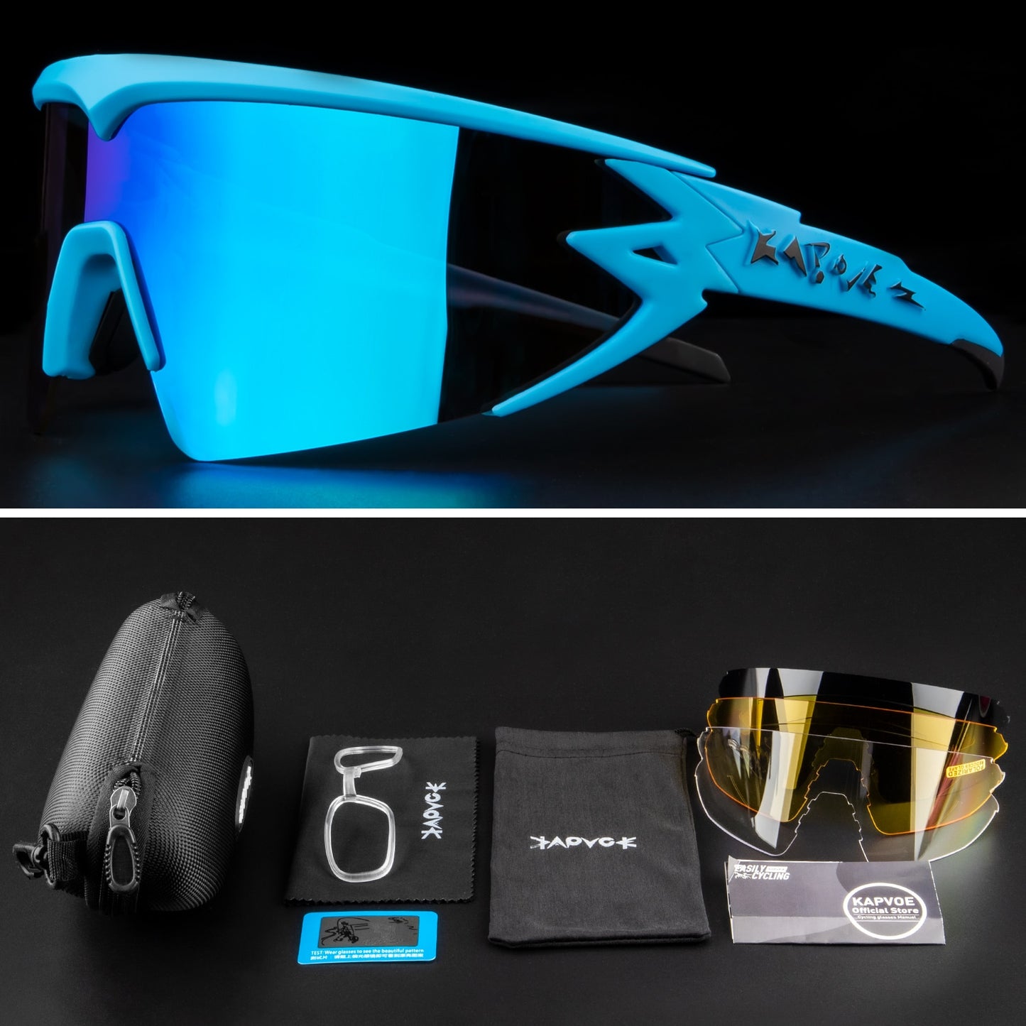 New design replace glasses frame Polarized Cycling Glasses For Man Women Bike Eyewear Cycling Sunglasses 4 Lens Goggles MTB UV