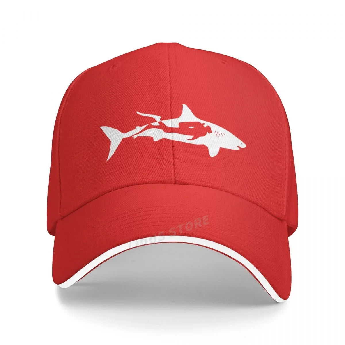 Shark Diver Scuba Diving Dive Baseball Caps Adjustable Fashion Casual Outdoor Style Dive Shark Hats