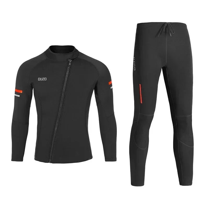 1.5mm wetsuit OUZO split diving top pants men's long sleeve cold protection sunscreen surf suit winter swimsuit scuba diving