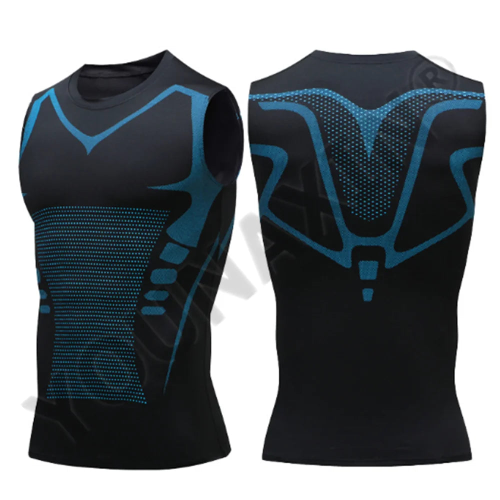 3 Pcs/Lot Men's Sleeveless T-Shirts Base Layer Vest Basketball Cycling Yoga Sports Tight Gym Fitness Running Top Outdoor Tank