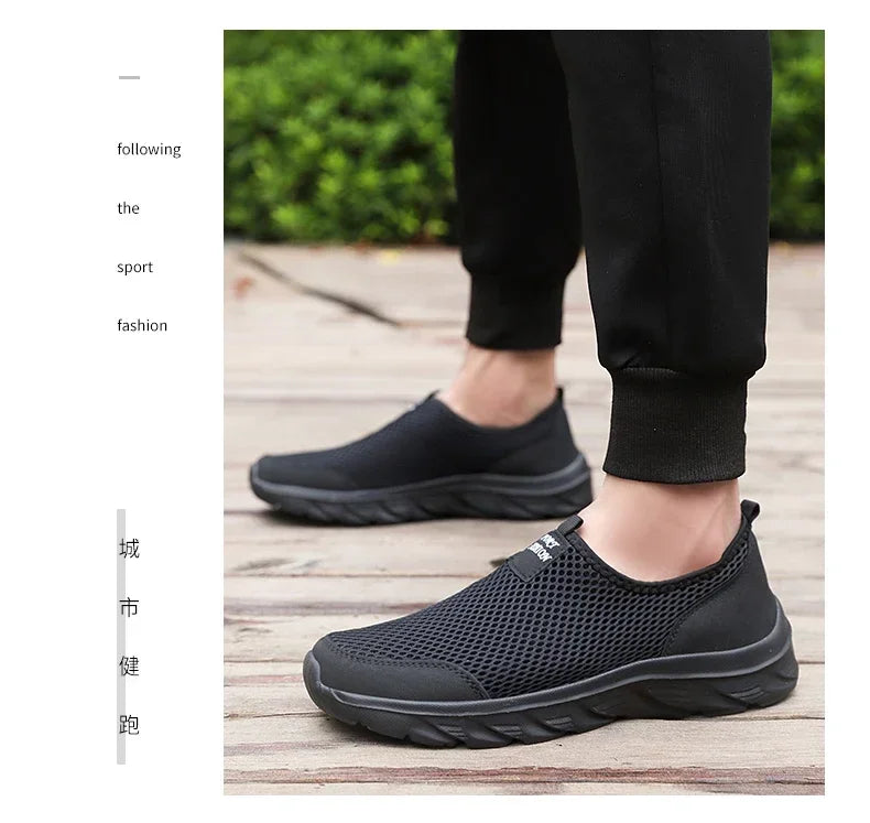 YRZL Sneakers Men Summer Casual Shoes Men Mesh Breathable Outdoor Non Slip Sports Shoes Slip on Loafers for Men Pius Size 38-46