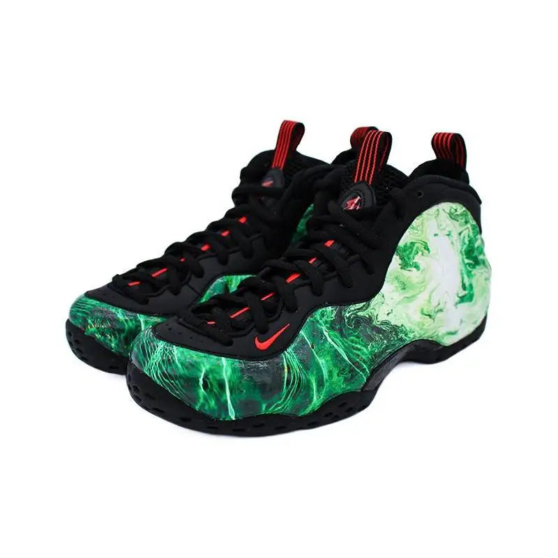 【Customize】Nike Foamposite One Vintage Basketball Shoes Men Mid-top White/Green Sneakers shoes 314996-014