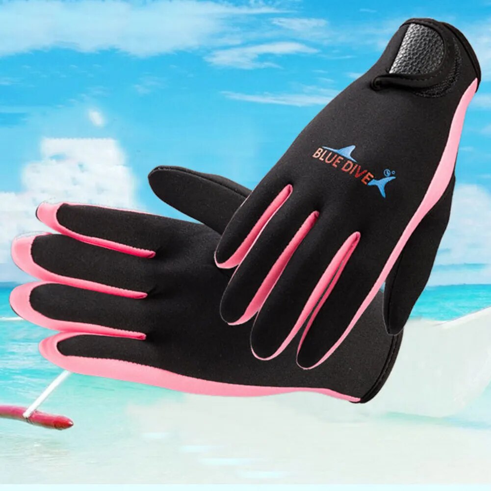 1 Pair 1.5mm Swimming Scuba Diving Gloves Neoprene Diving Gloves Anti Slip Cold-proof Wetsuit Gloves Snorkeling Surfing Supplies