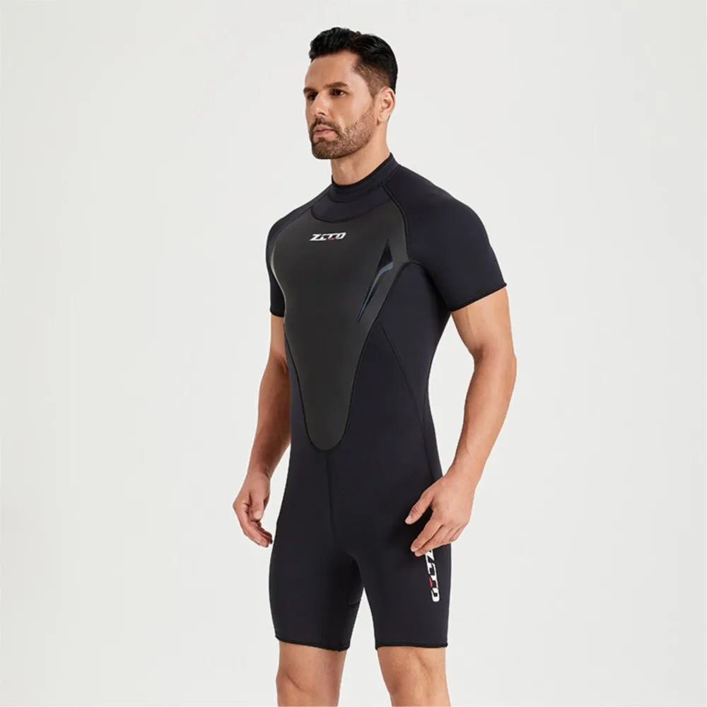New Wetsuit Neoprene Men Women Surf Suit 3mm Short Sleeve Rash Guards Kitesurf Scuba Diving Suit One-Piece Swimwear Wet Suit
