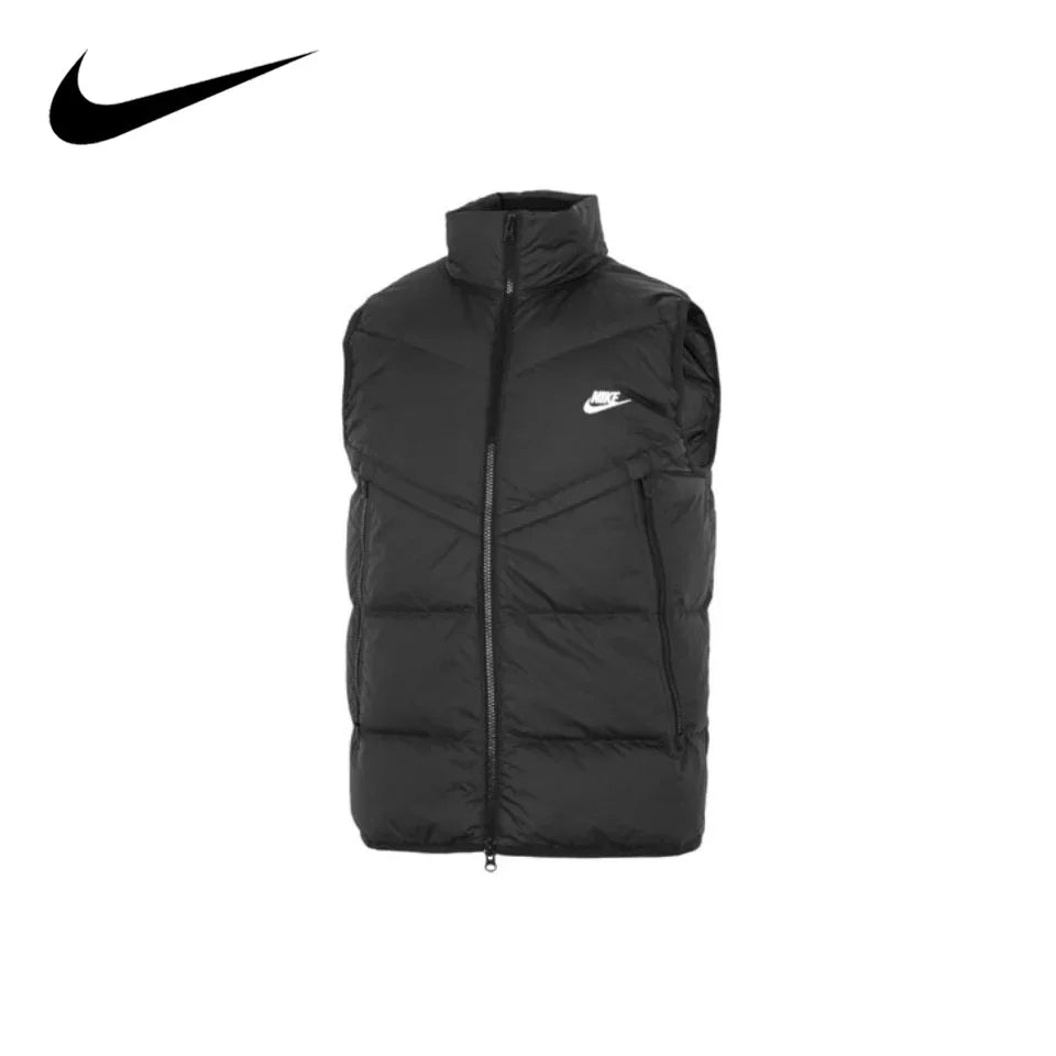 Original Nike Down Vest For Men and women Autumn Winter Sports Casual Standing Collar Windproof Warm Vest DV1136-010