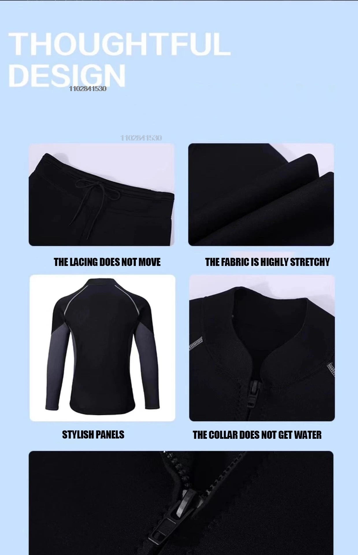 3mm/2MM Men Wetsuit Neoprene Scuba Diving Suit Zipper Jacket Pants Spearfishing Swimwear Kayak Surfing Swimsuit