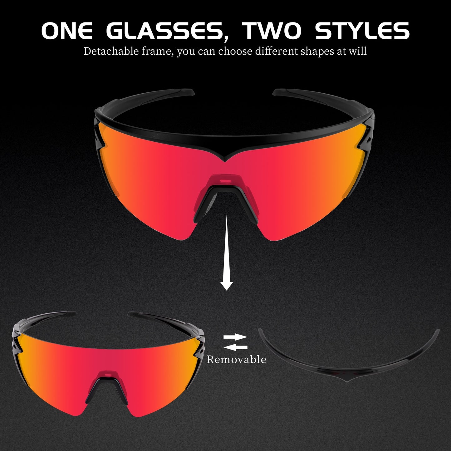 New design replace glasses frame Polarized Cycling Glasses For Man Women Bike Eyewear Cycling Sunglasses 4 Lens Goggles MTB UV