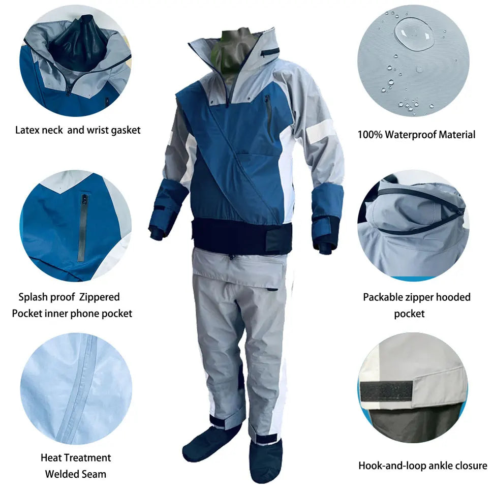 Dry Suit Kayak Drysuits For Men In Cold Water Rafting Sailing Swimming Survival SUP Paddling Warm Waterproof Clothing In Winter