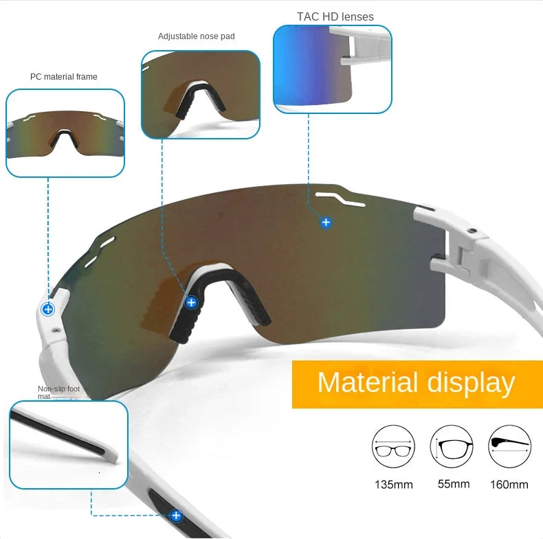 Outdoor Cycling Half Frame Glasses Sports Running Wind Sand Anti-polarized TAC Material Sports Glasses