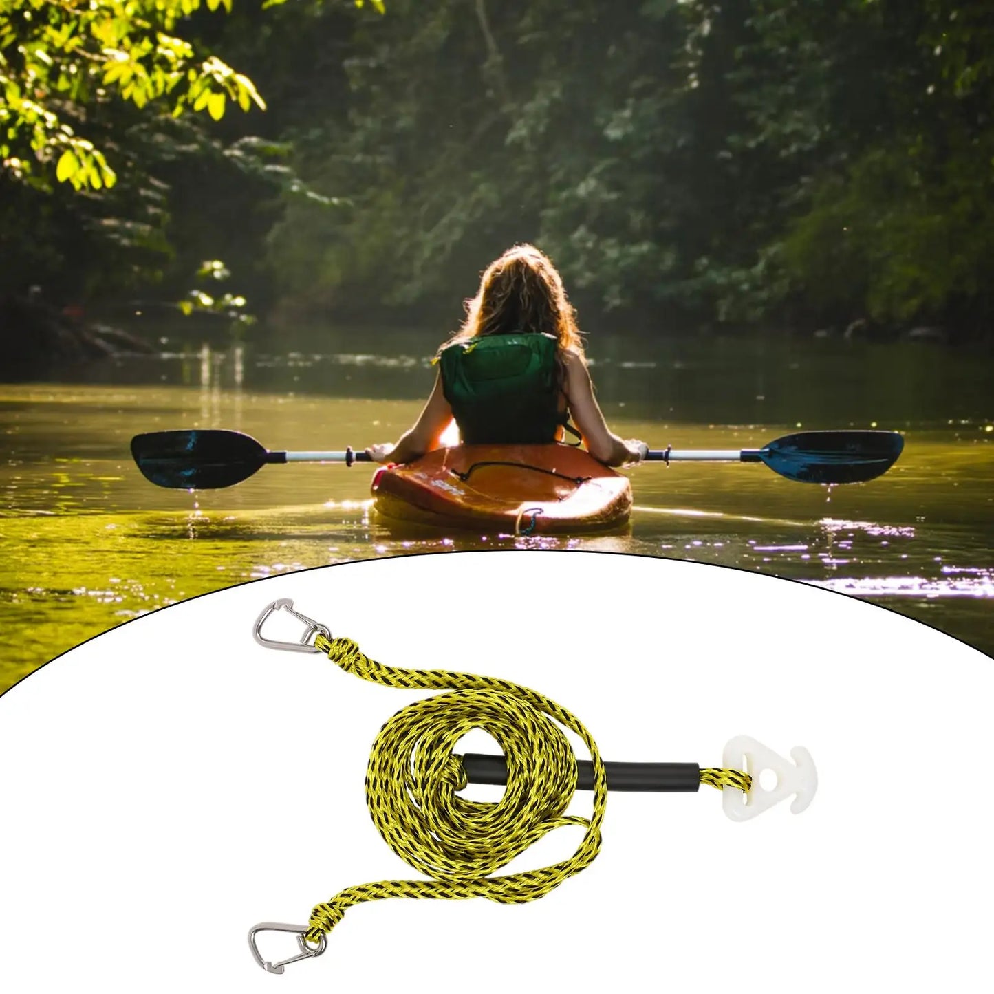 Boat Tow Harness Boating Steel Hook Watersports Rope 17ft Tubing Skiing Wake Boarding Pulling Rope Water Sport Lines Accessories