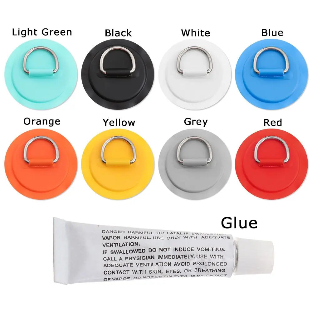 1Pc Surfboard Dinghy Boat PVC Patch With Stainless Steel D Ring Deck Rigging Sup Round Ring Pad Kayaking Boat Accessories