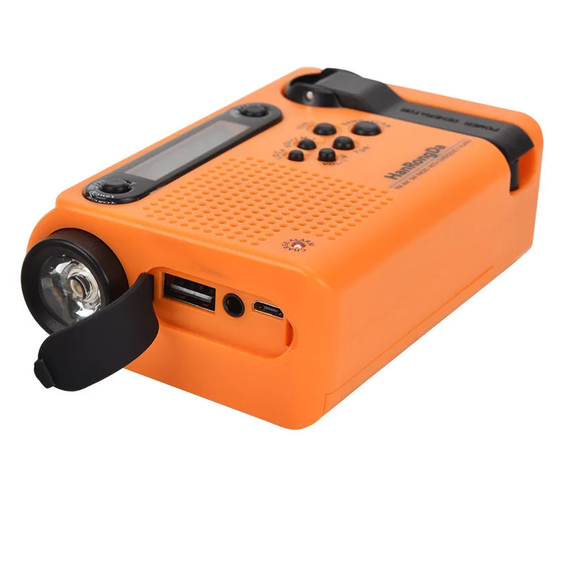 Weather Emergency Radio AM/FM/SW Portable Solar Hand Crank Radio 3 in 1 2000mAh Power Bank Phone Charger Flashlight for Camping