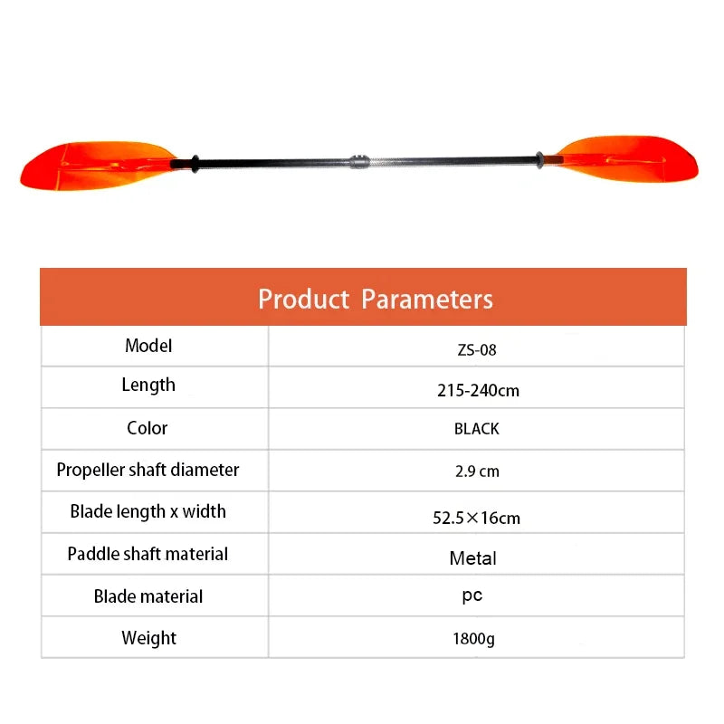 2 Kayak Paddle PC Blades Adjustable 215cm-240cm/84.6in-94.4in Floating Kayaking Oars  2-Piece Construction Adjustable portable